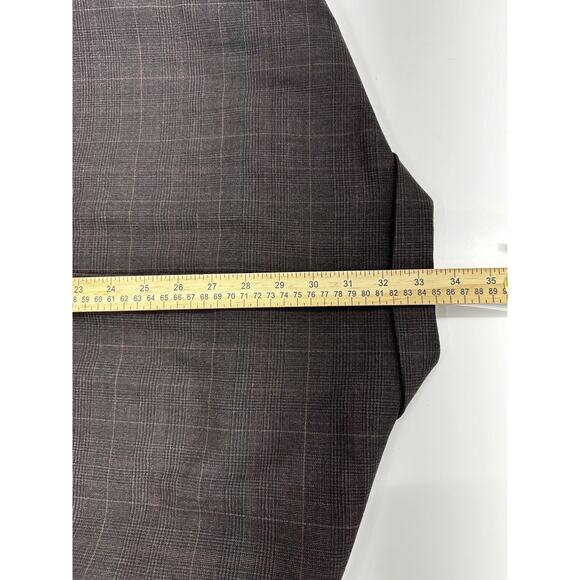 Johnny Bench Mens Suit Coat Size 44L Brown Plaid MVP Collection Two Button Up - Picture 13 of 14